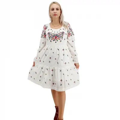 Rochie Alba cu broderie traditionala - Maximiliana 2