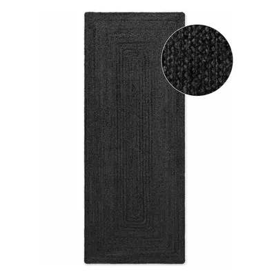 Covor tip traversă negru reversibil/țesut manual din iută 80x200 cm Juno – Hanse Home