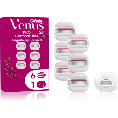 Gillette Venus PRO ComfortGlide Sugarberry rezerva Lama + capac de protecție 6 buc