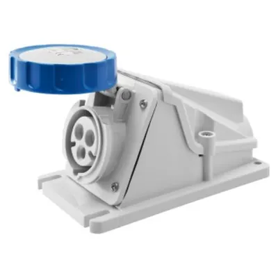 Priza industriala aparenta 90° - IP67 - 2P+E 32A 200-250V 50/60HZ - BLUE - 6H - Strangere cu surub