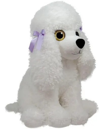 Jucărie de pluș Amek Toys - Poodle Dog, alb, 45 cm