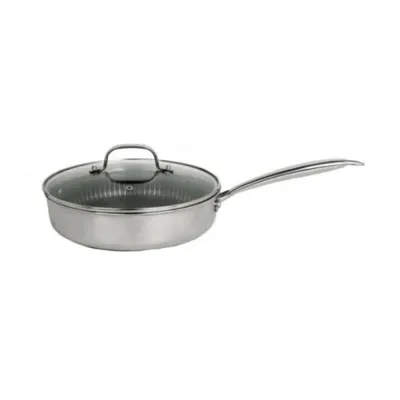 Tigaie Adanca din Inox, cu Capac, Strat Antiaderent, Diametru 26 cm