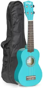 Ukulele soprano Stagg - US-Ocean, cu husă, albastru