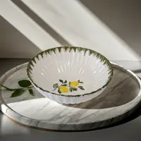 Bol de salată Morello - Lemons, 23 cm, Margine verde