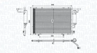 Radiator AC condensator cu uscator potrivit FORD B-MAX, FIESTA VI, KA+ III, TOURNEO COURIER B460, TRANSIT COURIER B460, TRANSIT COURIER B460 MINIVAN 1.2-1.6 06.08