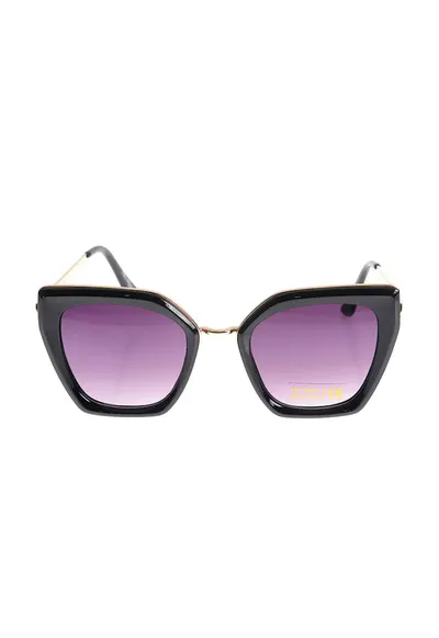 Ochelari de soare eleganti cu rama neagra si lentile mov
