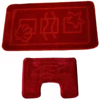 Set 2 Covorase pentru Baie, Burgundy, 50 x 80 cm, 40 x 50 cm, Antiderapante, Maritime 2577