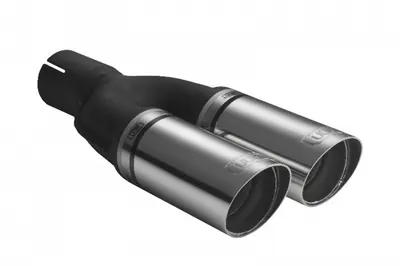 Teava evacuare sport dublu esapament rotund otel inoxidabila diametru 60mm, lungime 220mm, diametru montaj 55mm