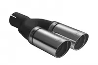 Teava evacuare sport dublu esapament rotund otel inoxidabila diametru 60mm, lungime 220mm, diametru montaj 55mm