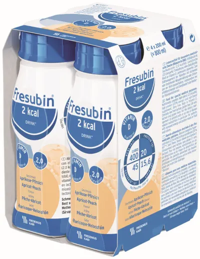 Fresubin 2kcal Drink cu Fibre, Caise cu Piersici, 4 x 200 ml, Fresenius Kabi