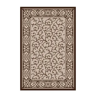 Covor Dreptunghiular pentru Bucatarie, 120 x 170 cm, Crem / Maro, Model Natura