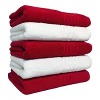 Set 5 Prosoape Baie, Bumbac 100% Alb,Rosu