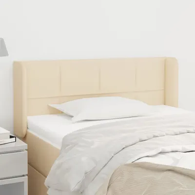 vidaXL Tăblie de pat cu aripioare crem 103x16x78/88 cm textil