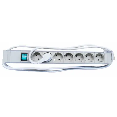 PDU 19, 7xSchuko+On/Off, profil PVC 1,25U, cablu 2m,RAL7035