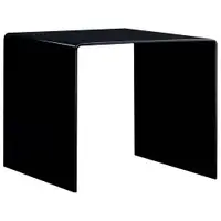 Gossi masuta de cafea, negru, 50x50x45 cm, sticla securizata