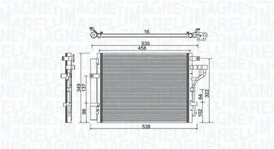 Radiator AC condensator cu uscator potrivit KIA PICANTO II 1.0 1.0LPG 1.2 05.11-03.17