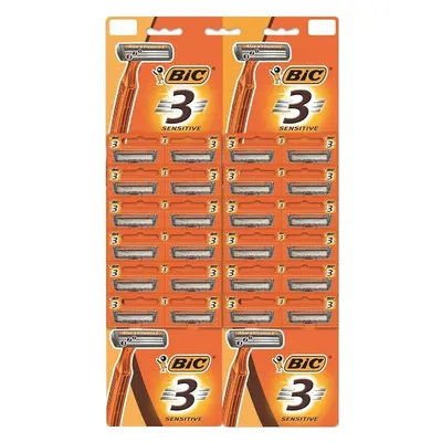 Aparat de Ras BIC Sensitive 3, 3 Lame, Barbati, 24 Bucati