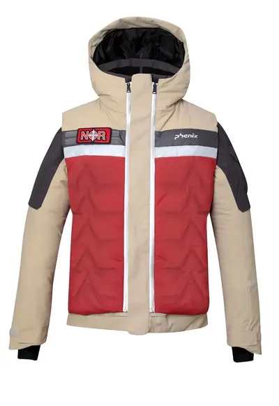 Geaca de schi 3 in 1 bej - poliester - cu gluga - pentru barbati