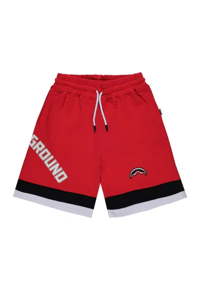 Pantaloni scurti din bumbac cu snur Daily - Rosu vermillion