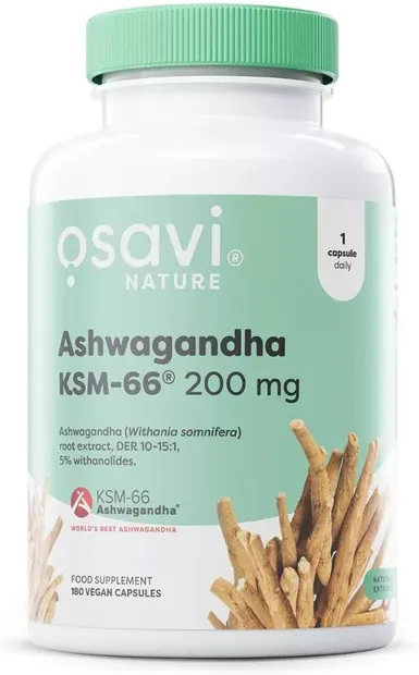 Ashwagandha KSM-66, 200 mg, 180 capsule, Osavi