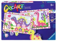 Set de pictat după numere Ravensburger CreArt - Micii dinozauri