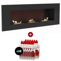 Pachet DELTA 3 Negru - 120 x 40 + 12L bioetanol