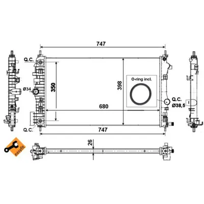 Radiator, racire motor NRF 53777