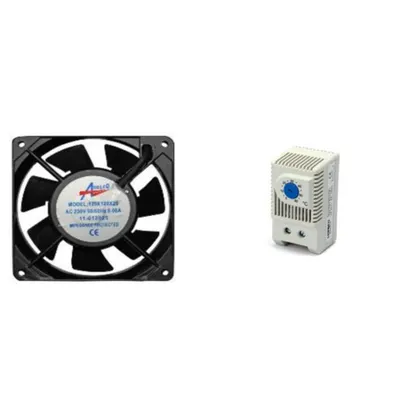 Ventilatie Optima Tablou Electric: Ventilator Industrial 92x92x25mm 220V si Termostat Control Temperatura
