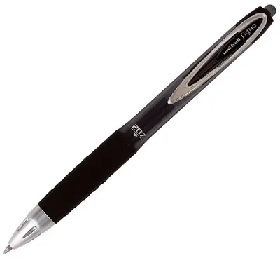 Roller gel automat Uniball Signo 207 Micro – Negru, 0.5 mm