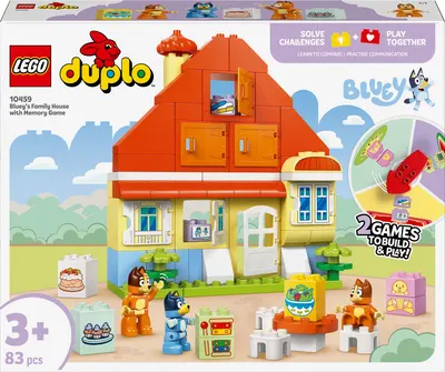 Constructor LEGO Duplo Bluey - Casa familiei lui Bluey cu un joc de memorie (10459)