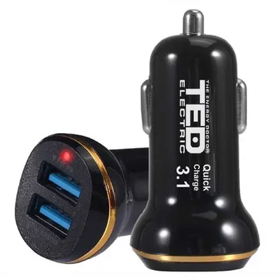Incarcator auto cu 2 USB Maxim 3.1A FAST CHARGE, TED