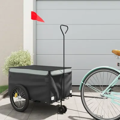 Gossi remorca pentru biciclete, negru si gri, 30 kg, fier