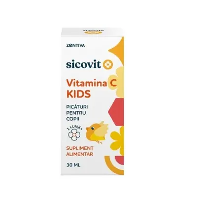 Picaturi pentru copii cu vitamina C Kids Sicovit, 30 ml, Zentiva