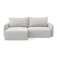 Colțar gri deschis extensibil/cu spațiu de depozitare cu tapițerie din catifea (cu colț pe partea stângă/cu șezlong) Kalena – Makamii