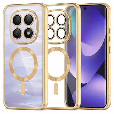 Husa MagSafe pentru Xiaomi Poco M8 / Redmi Note 15 5G / Note 15 4G, Techsuit, Luxury Crystal, Aurie