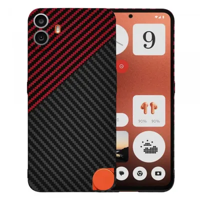 Husa pentru Nothing CMF Phone 1, Techsuit, Carbonite FiberShell, Neagra Rosie