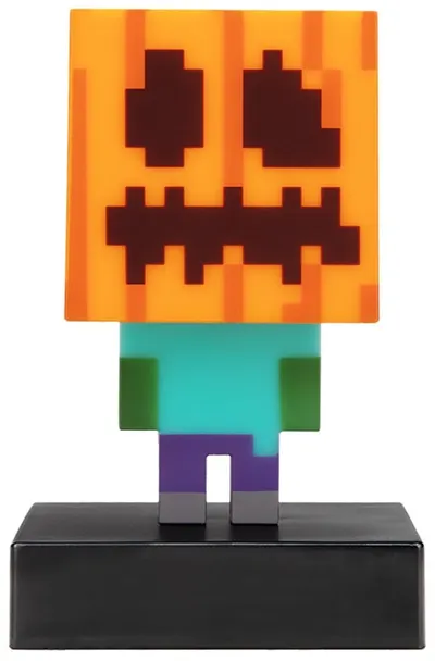 Lampă Paladone Games: Minecraft - Carved Pumpkin Zombie (Icons) (Halloween)