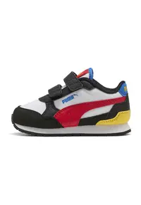 Pantofi sport ST Runner v4 de piele ecologica si material textil cu velcro - Alb/Negru/Rosu vermillion