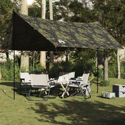 Gossi prelata de camping, camuflaj, 462x306x211 cm, impermeabila