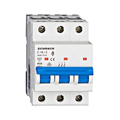 Intrerupator automat tripolar MCB, AMPARO 6kA, C 16A, 3P