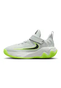 Pantofi Giannis Immortality 4 cu segment cu inchidere velcro pentru baschet - Gri deschis/Verde lime