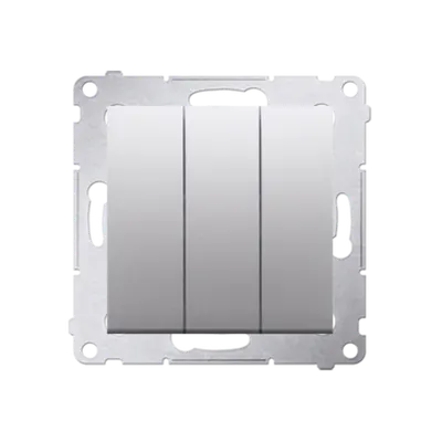 Intrerupator triplu 10A, 250V~, conectare rapida (fitinguri push-in), silver mat metalic