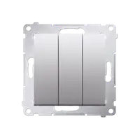 Intrerupator triplu 10A, 250V~, conectare rapida (fitinguri push-in), silver mat metalic