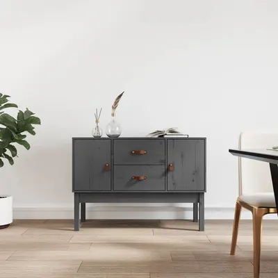 vidaXL Servantă, gri, 110x40x78 cm, lemn masiv de pin