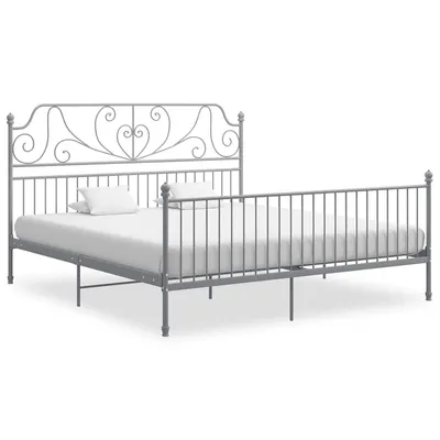 vidaXL Cadru de pat, gri, 180x200 cm, metal