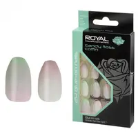 Set 24 Unghii False ROYAL Glue-On Nail Tips, Candy Floss Coffin, Adeziv Inclus 3 g