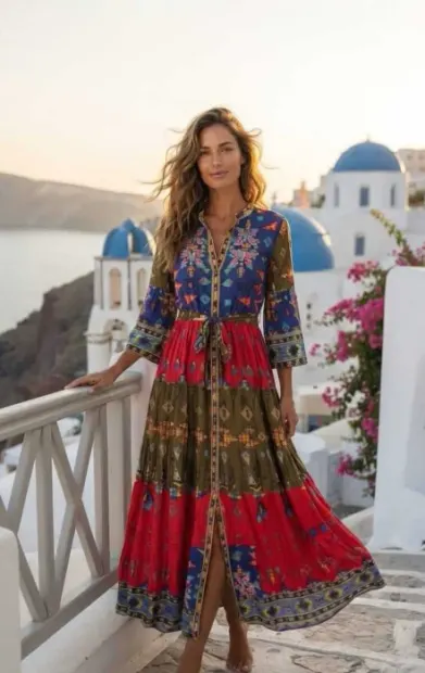 Rochie Dama Maxi Subtire cu ciucuri 4