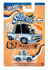 Masinuta metalica, Hot Wheels, Gulf Tooned, Toon'D '83 Chevrolet Silverado, 1:64, JCB64