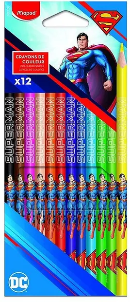 Creioane colorate Maped Color Peps - Superman, 12 culori