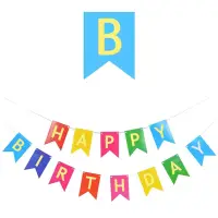 Ghirlandă hârtie cu litere pentru petrecere cu mesaj Happy Birthday - multicolor - Default Title